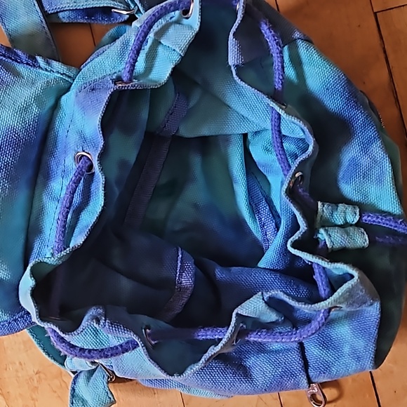 PINK VS tie died blue canvas mini backpack - Picture 10 of 14